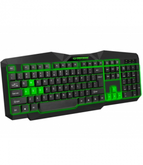 Esperanza klawiatura przewodowa gaming LED USB, Tirionos EGK201G, zielona. LXEGK201G