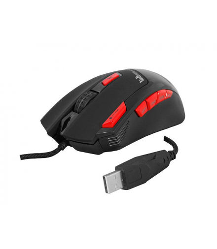 Mysz przewodowa LTC Scorpion dla graczy, 1,7 m, RGB/LED 9D/6000DPI, czarna. LXGM201
