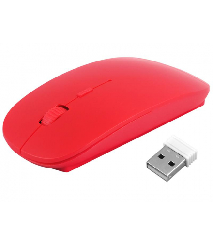 Mysz optyczna bezprzewodowa 4D SLIMFIT, czerwona. LXPR29431