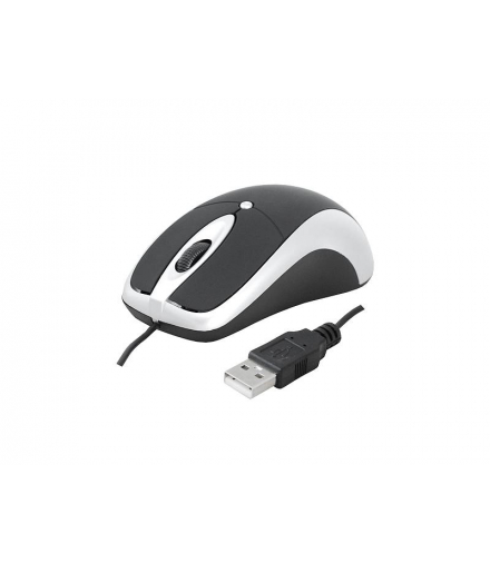 Mysz optyczna przewodowa USB HADES czarno-srebrna LTC LXM202