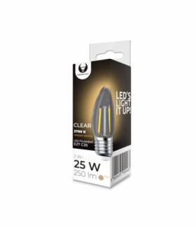 Żarówka LED Filament E27 C35 2W 230V 2700K 250lm COG przezroczysta Forever Light RTV0100001