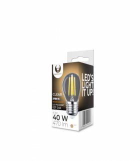 Żarówka LED Filament E27 G45 4W 230V 2700K 470lm COG przezroczysta Forever RTV0100003
