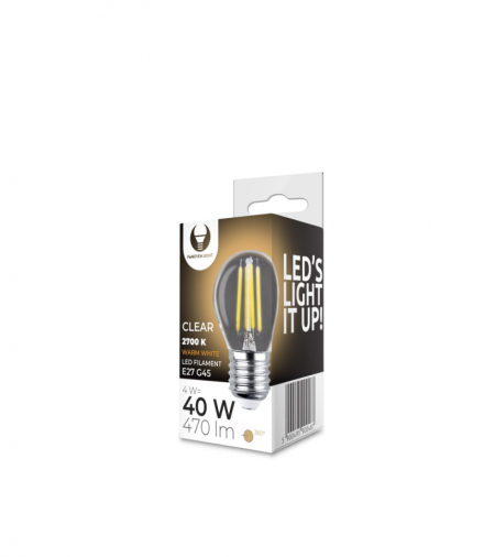 Żarówka LED Filament E27 G45 4W 230V 2700K 470lm COG przezroczysta Forever RTV0100003