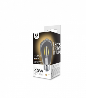 Żarówka LED Filament E27 ST64 4W 230V 2700K 470lm COG przezroczysta Forever Light RTV0100008