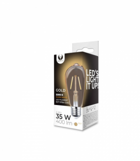 Żarówka LED Filament E27 ST64 4W 230V 2200K 400lm COG złota Forever Light RTV0100009