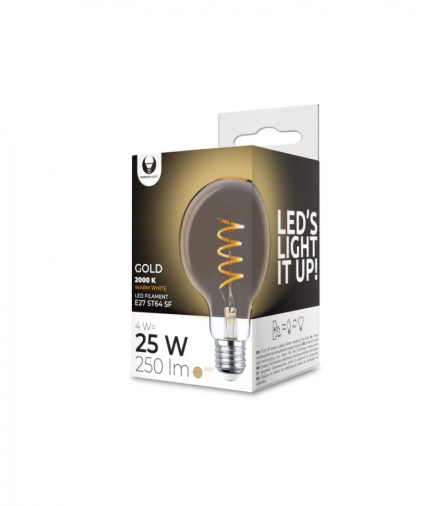 Żarówka LED Filament E27 G95 4W 230V 2000K 250lm SF złota Forever Light RTV0100012