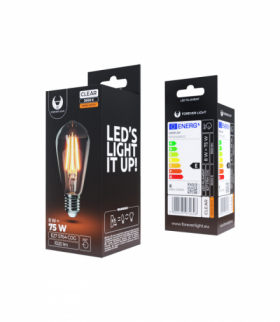 Żarówka LED Filament E27 ST64 8W 230V 3000K 1020lm COG przezroczysta Forever Light RTV0100022