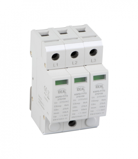 Ogranicznik przepięć B+C KSPD-T1T2 275/150 3P Kanlux 36315