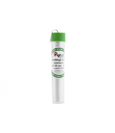 Cyna fiolka S-Sn99Ag03Cu, 1 mm, Cynel, bezołowiowa. Cynel LX985