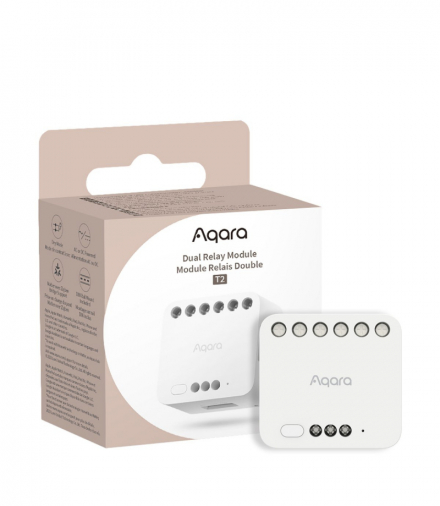 Aqara Dual Relay Module T2 Podwójny przekaźnik Zigbee, Apple HomeKit, Matter, Google Home, Alexa, DCM-K01 AQARA DCM-K01