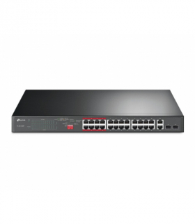 TP-Link TL-SL1226P Switch 24x RJ45 100Mb/s PoE+, 2x RJ45 1000Mb/s, 2x SFP, Rack, Niezarządzalny TP-LINK TL-SL1226P