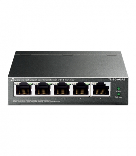 TP-Link TL-SG105PE Switch 5x RJ45 1000Mb/s, 4x PoE+, 65W, Desktop TP-LINK TL-SG105PE