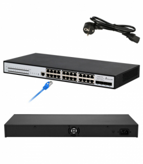 Extralink Chiron Pro Switch PoE 24x RJ45 1000Mb/s PoE, 4x SFP+, L3, zarządzalny, 370W EXTRALINK EX.19737