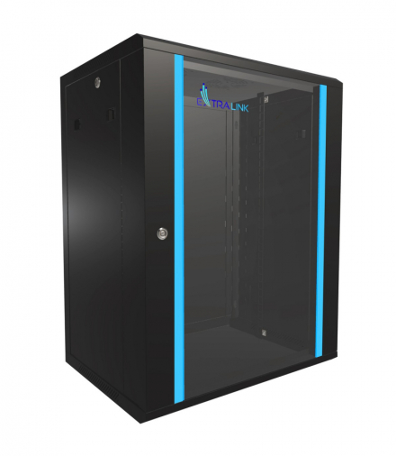 Extralink 15U 600x450 Czarna Szafa rack montowana na ścianie EXTRALINK EX.14329