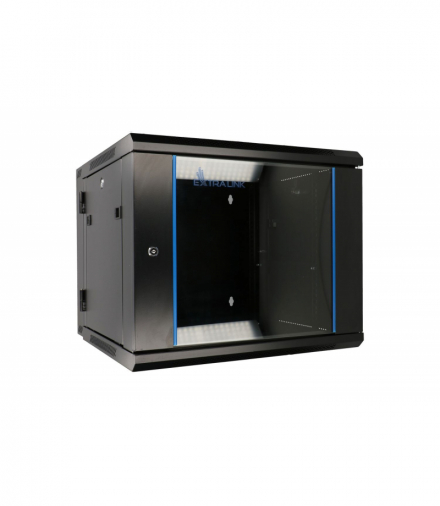 Extralink 6U 600x600 AZH Czarna Szafa rack montowana na ścianie, dwusekcyjna EXTRALINK EX.12929