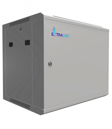 Extralink 9U 600x450 ASP Szara Szafa rack montowana na ścianie, drzwi blaszane pełne EXTRALINK EX.13018