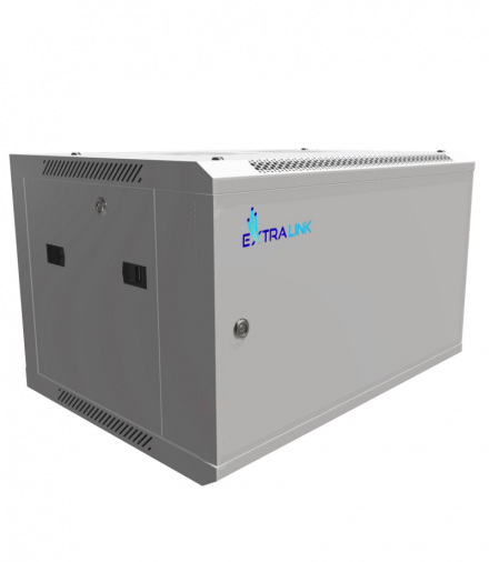Extralink 6U 600x450 ASP Szara Szafa rack montowana na ścianie, drzwi blaszane pełne EXTRALINK EX.12998