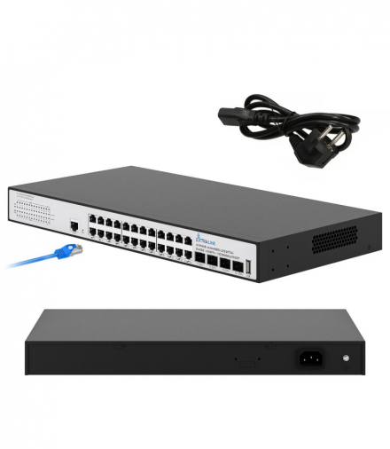 Extralink Hypnos Switch 24x RJ45 1000Mb/s, 4x SFP+, L3, zarządzalny EXTRALINK EX.30660