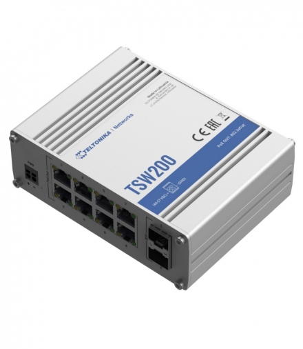 Teltonika TSW200 Switch PoE+ 8x RJ45 1000Mb/s PoE+, 2x SFP, 240W TELTONIKA TELTONIKA TSW200 000010