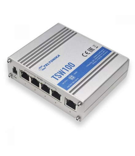 Teltonika TSW100 Switch PoE 5x RJ45 1000Mb/s, 4x PoE, 60W TELTONIKA TELTONIKA TSW100000000