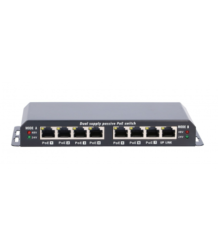 Extralink 8-7 PoE Switch PoE 7x 100Mb/s PoE, 1x Uplink RJ45, Zasilacz 24V 2.5A EXTRALINK EX.2053