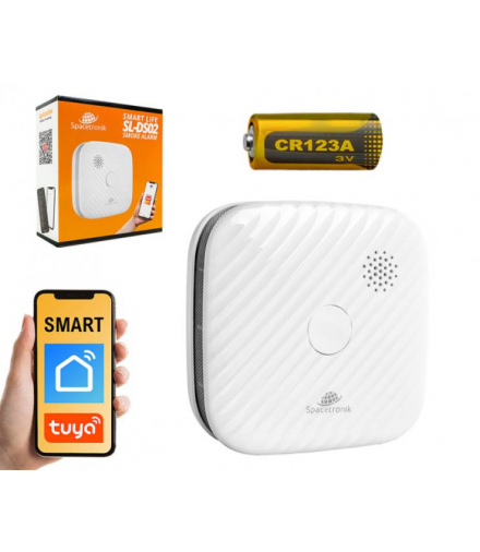 Bezprzewodowa Inteligentna Czujka dymu, Czujnik Smart Life Tuya SL-DS02 LXDM050