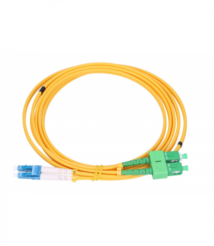 Extralink LC/UPC-SC/APC Patchcord Jednomodowy, Duplex, G652D, PVC, 3mm, 1m EXTRALINK EX.3876