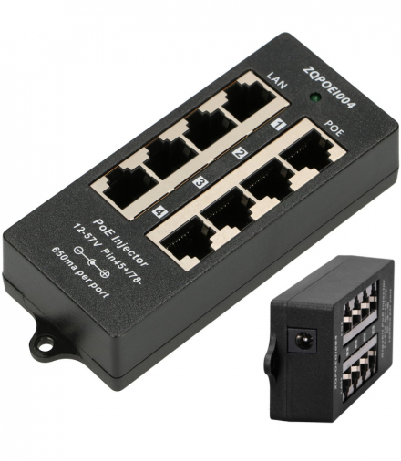 Extralink 4 Portowy PoE Injector 4x 100Mb/s RJ45 EXTRALINK EX.12646