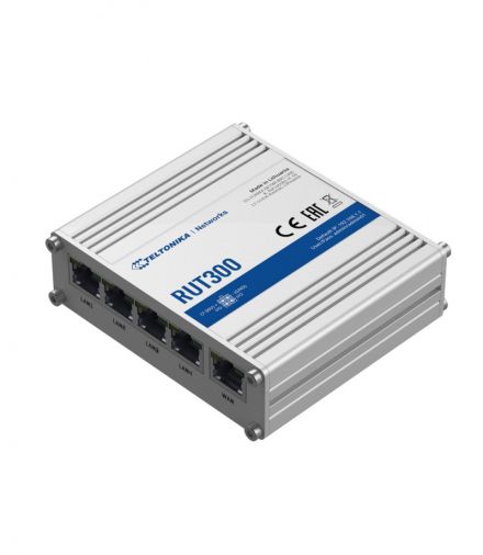 Teltonika RUT300 Przemysłowy Router 5x RJ45 100Mb/s, 1x USB, Passive PoE TELTONIKA TELTONIKA RUT300