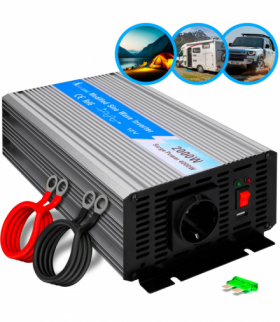 Extralink OPIM-2000W Przetwornica napięcia samochodowa 12V, 2000W modyfikowany sinus EXTRALINK EX.31186