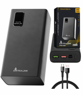 Extralink EPB-068 20000mAh Czarny Powerbank Power bank, Fast Charging, USB-C EXTRALINK EX.19508