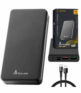 Extralink EPB-078B 10000mAh Czarny Powerbank Power bank, USB-C EXTRALINK EX.19560
