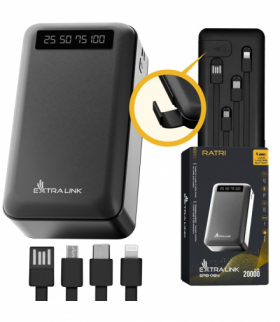 Extralink EPB-084 20000mAh Czarny Powerbank Power bank, USB-C EXTRALINK EX.19614