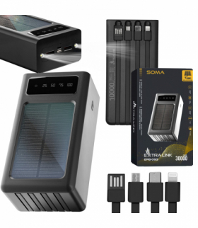 Extralink EPB-093 30000mAh Czarny Powerbank Solar Power bank, USB-C EXTRALINK EX.19669