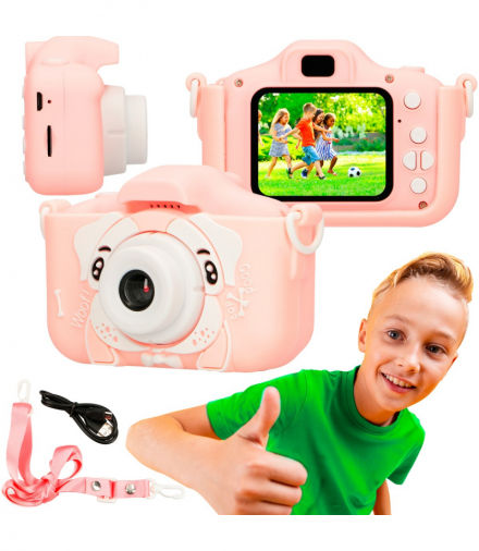 Extralink Kids Camera H28 Single Różowy Aparat cyfrowy 1080P 30fps, wyświetlacz 2.0 XINJIA EXTRALINK H28 SINGLE PINK