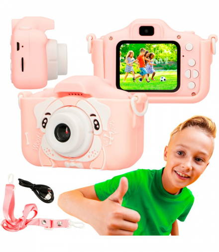 Extralink Kids Camera H28 Dual Różowy Aparat cyfrowy 1080P 30fps, wyświetlacz 2.0 XINJIA EXTRALINK H28 DUAL PINK