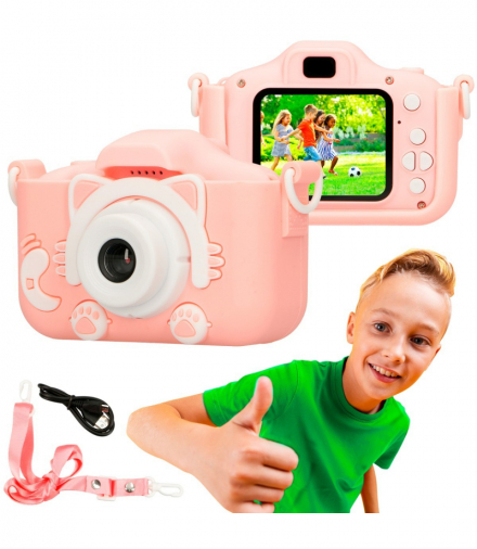 Extralink Kids Camera H27 Single Różowy Aparat cyfrowy 1080P 30fps, wyświetlacz 2.0 XINJIA EXTRALINK H27 SINGLE PINK