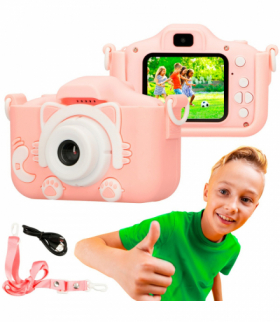 Extralink Kids Camera H27 Dual Różowy Aparat cyfrowy 1080P 30fps, wyświetlacz 2.0 XINJIA EXTRALINK H27 DUAL PINK