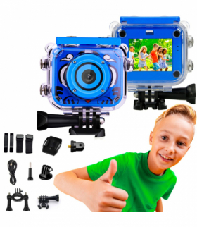 Extralink Kids Camera H18 Niebieska Kamera 1080P 30fps, IP68, wyświetlacz 2.0 XINJIA EXTRALINK H18 BLUE ACTION