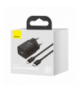 Baseus ładowarka sieciowa Super Si PD 20W 1x USB-C czarna + kabel USB-C - Lightning Baseus