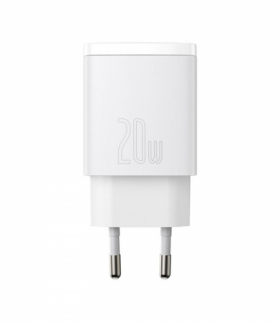 Baseus ładowarka sieciowa Compact PD 20W 1x USB-C 1x USB biała Baseus