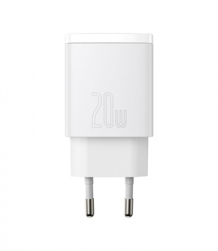 Baseus ładowarka sieciowa Compact PD 20W 1x USB-C 1x USB biała Baseus