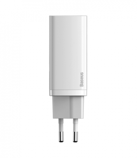 Baseus ładowarka sieciowa GaN2 Lite PD 65W 1x USB-C 1x USB biała Baseus