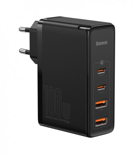 Baseus ładowarka sieciowa GaN2 Pro PD 100W 2x USB-C 2x USB czarna Baseus
