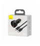 Baseus ładowarka samochodowa Superme PD 100W 1x USB 1x USB-C czarna + kabel USB-C - USB-C BRA011045