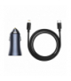 Baseus ładowarka samochodowa Golden Contactor Pro 1x USB 1x USB-C QC 40W czarny + kabel Lightning - USB-C BRA012939