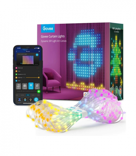Govee H70B1 Curtain Light Zasłona, kurtyna LED Wi-Fi, Bluetooth, RGBIC, IP65 GOVEE H70B13A1