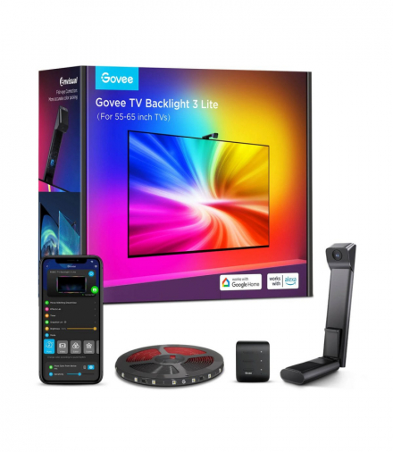 Govee H6099 TV Backlight 3 Lite Podświetlenie LED dla TV 55-65 cali, RGBICW, Wi-Fi+Bluetooth