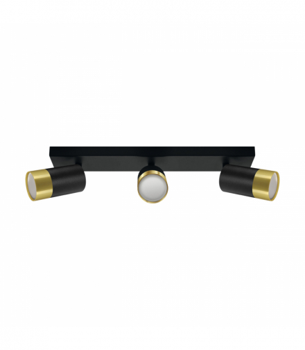 Oprawa ścienno-sufitowa PUZON SPT GU10 3L BLACK/GOLDEN czarny/złoty Struhm 04280