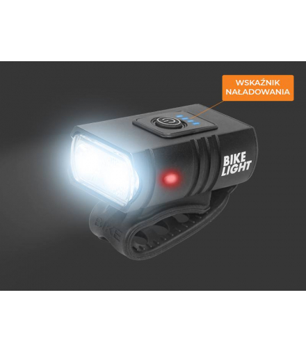 Latarka rowerowa LTC 2 x LED T6 10 W, akumulator 1200 mAh, Micro USB 5 V, czarna. LTC LXLL112